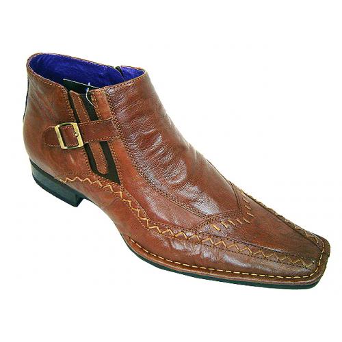 Giorgio Brutini Dark Taupe Leather Boots w/ Zipper #171212